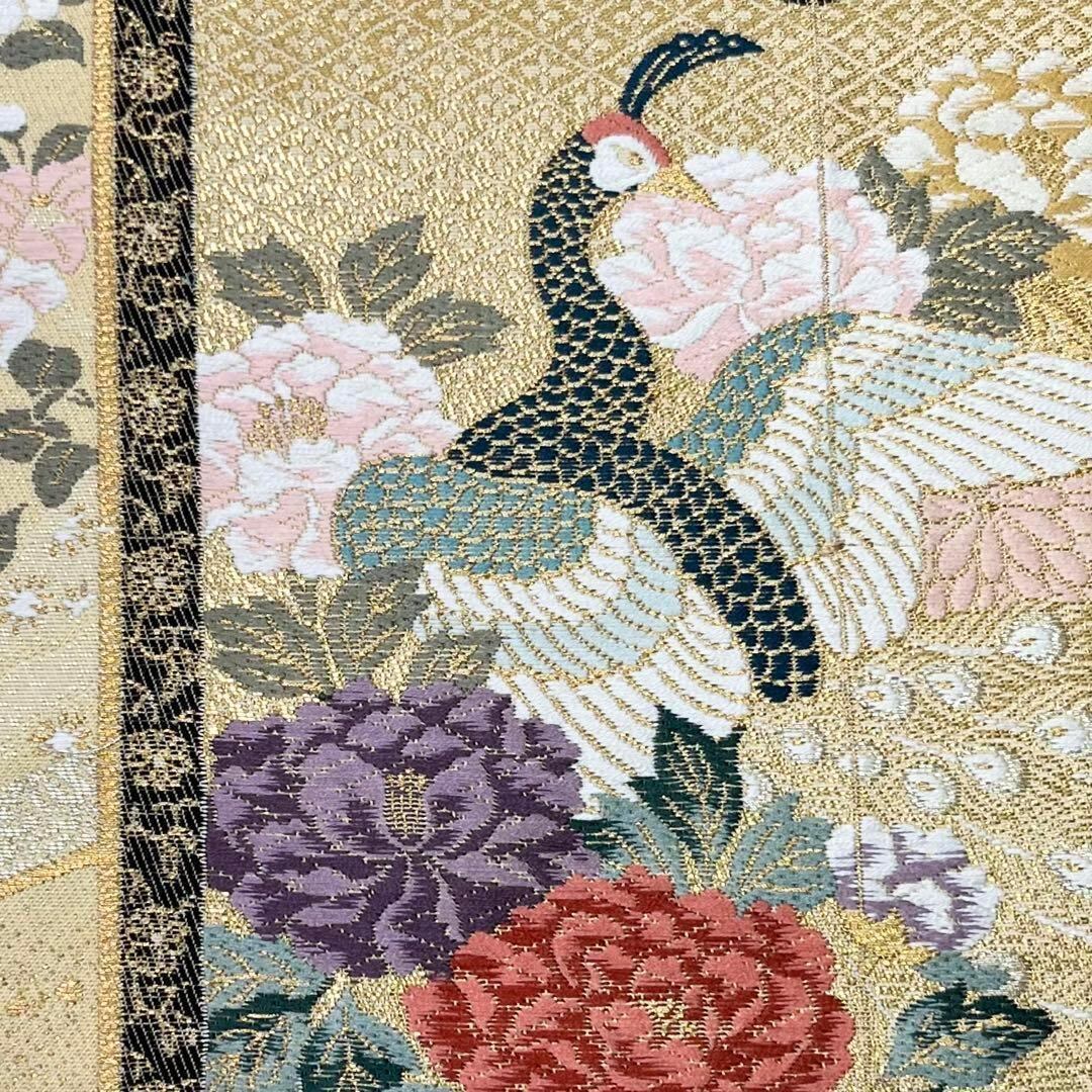 袋帯 本金箔 九百本金錦 美しい花模様 金銀糸 金色 フォーマル O