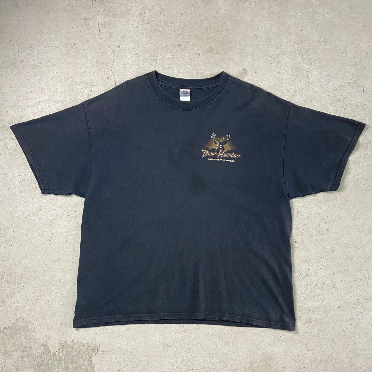鹿 アニマル 両面プリント 胸ロゴ バックプリントTシャツ メンズXL 