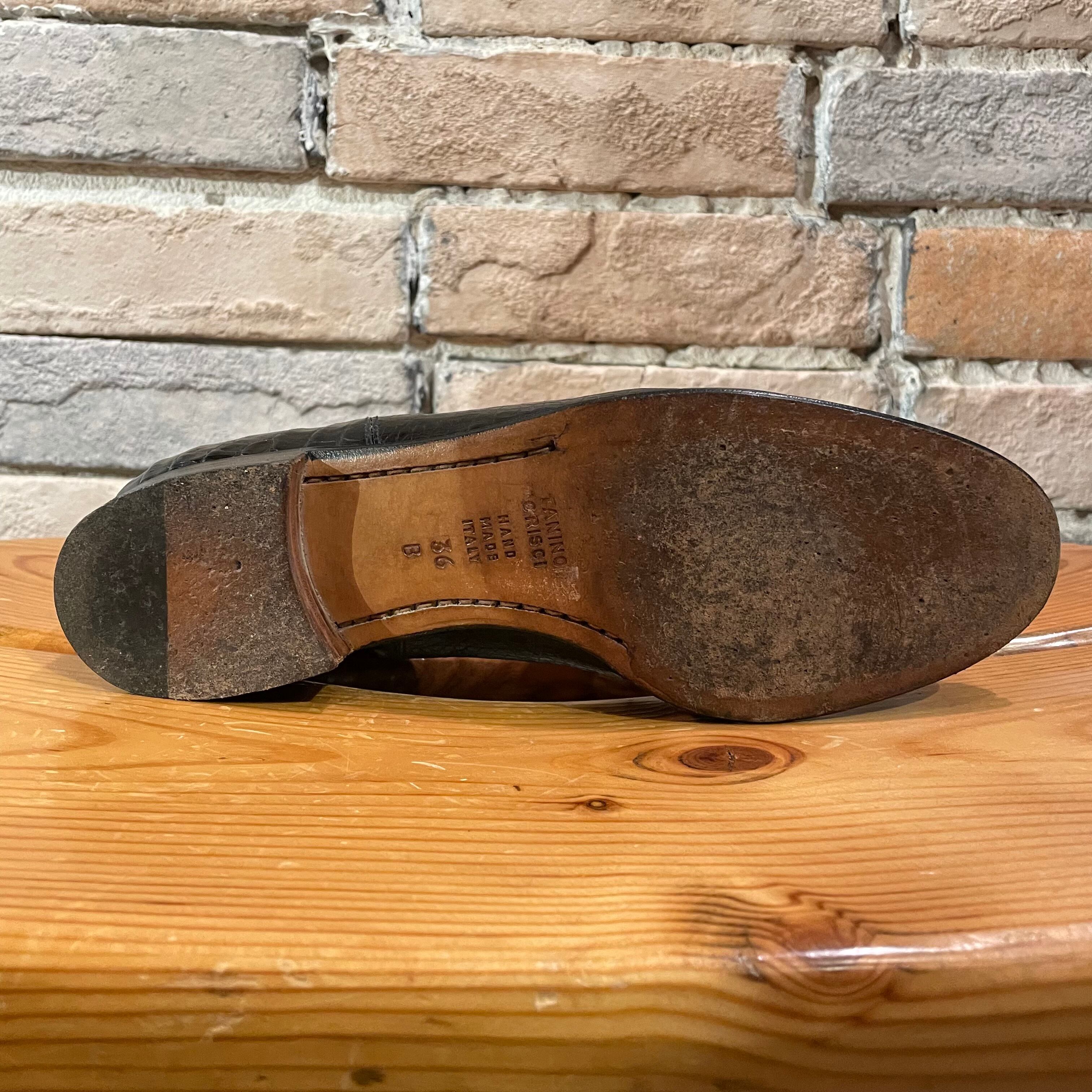 Tanino crisci size36 “black alligator coin loafer” イタリア製