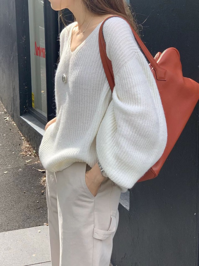 (OUNCE) mohair v hatchi knit / 2color