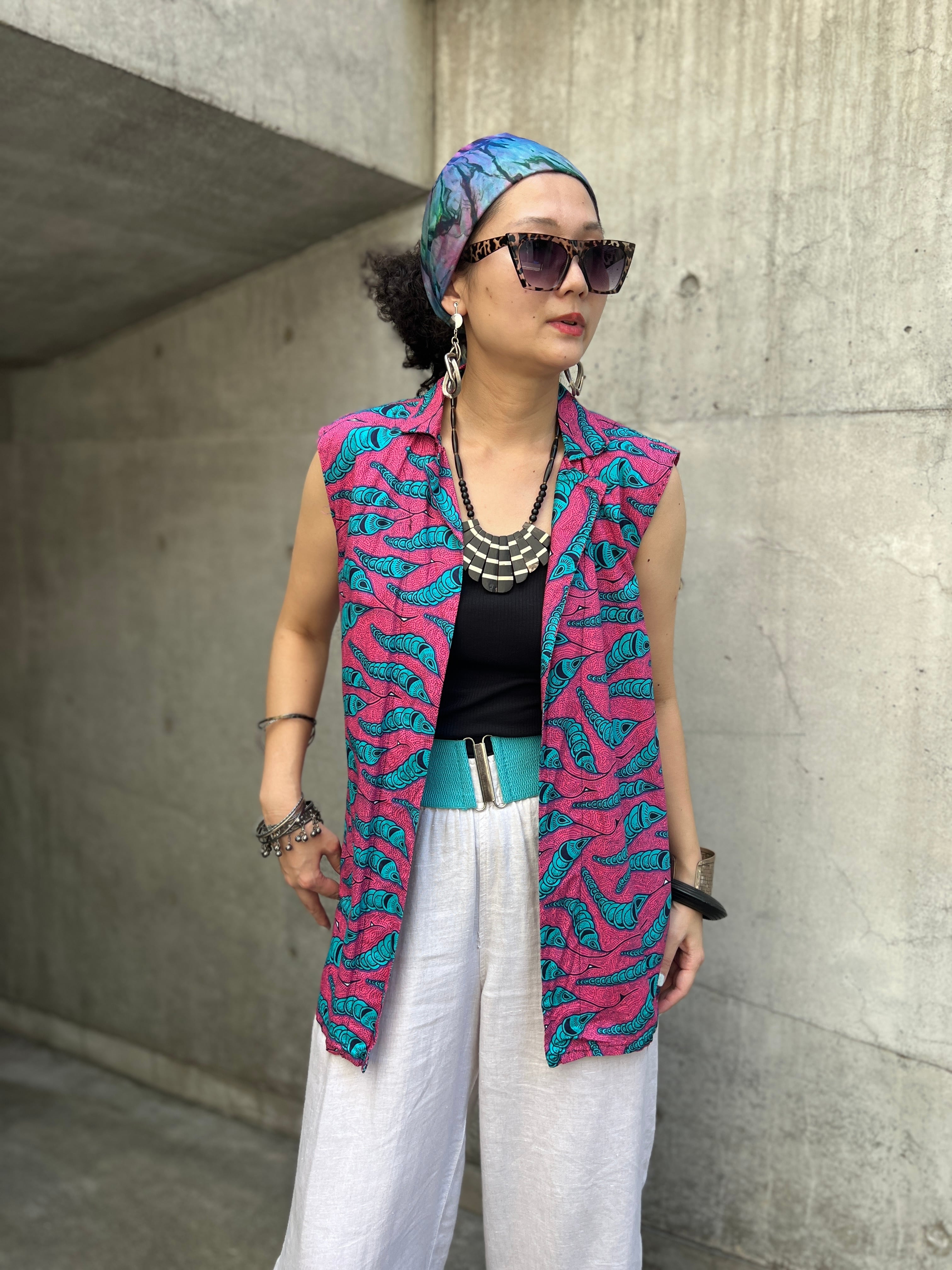 70sフェイクファーレオパードベスト Vintage Leopard fake fur vest ( ヴィンテージ レオパード フェイク