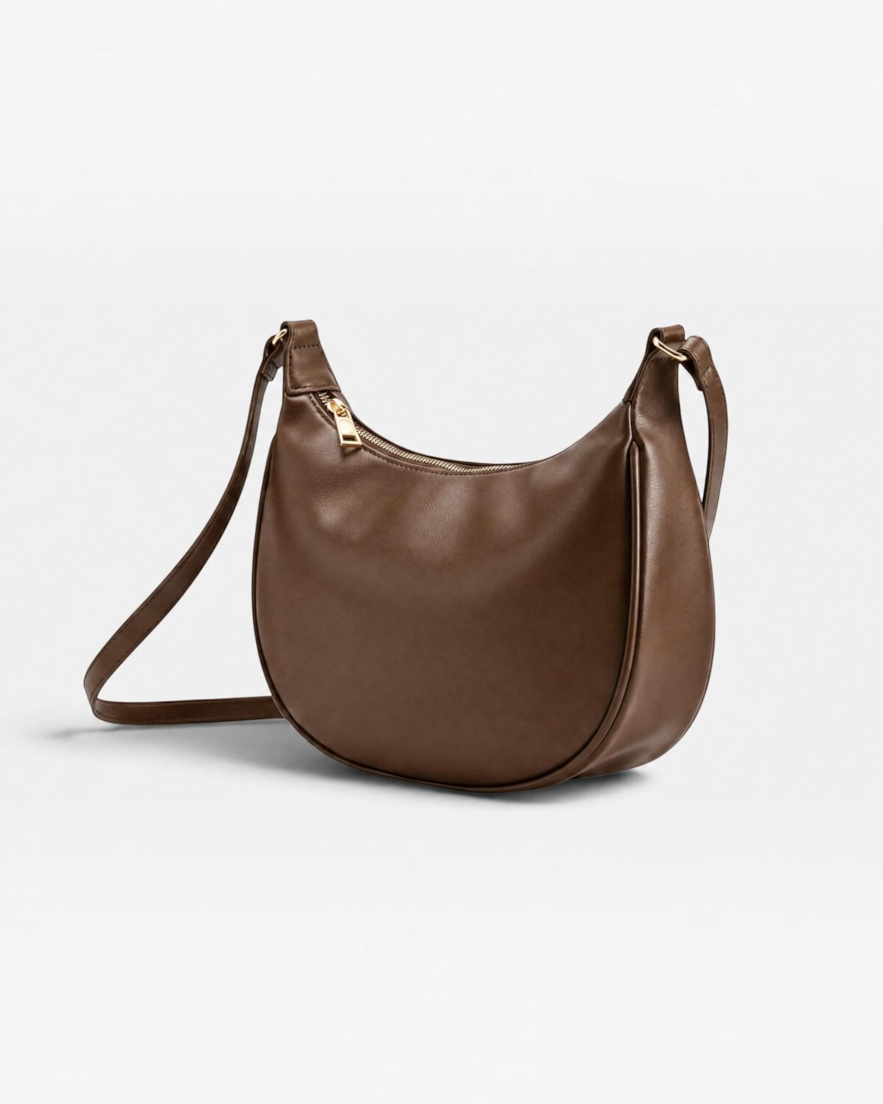 MINIMAL CRESCENT SHOULDER BAG / BROWN