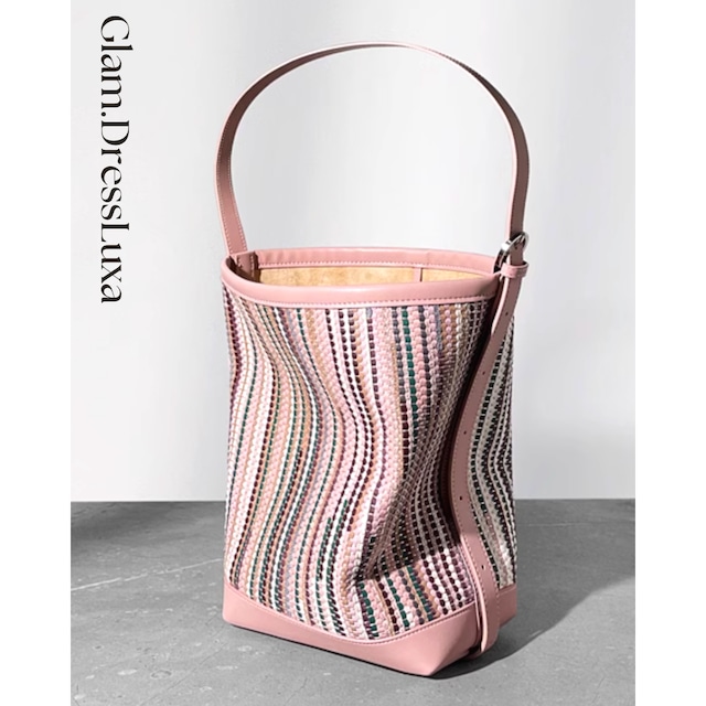 multi border weaving bucket BAG/3color_B87