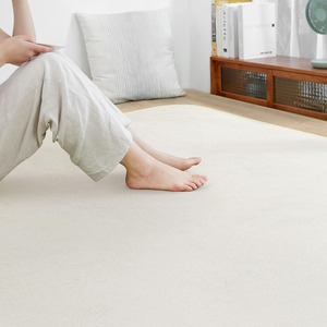 【努力特価】SOMANT ラグ 2畳 カーペット 夏用ラグマット 絨毯 滑り止め付き 防音 厚手 防ダニ 防臭 素肌にやさしい 北欧風 おしゃれ 抗菌 床保護 転倒を防ぐ 床暖房対応 ホットカーペット対応 アイボリー185×185cm