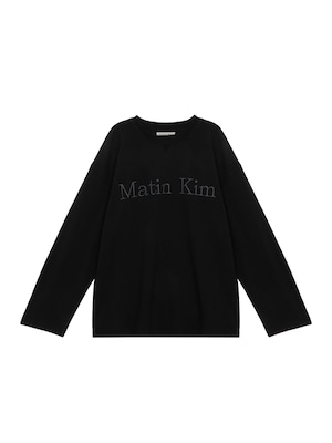 [Matin Kim] MATIN TYPO LONG SLEEVE TOP IN BLACK 正規品 韓国ブランド 韓国ファッション 韓国代行 マーティンキム matinkim