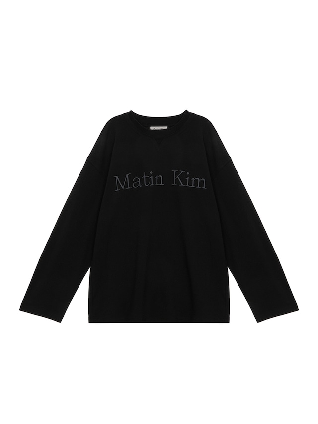 [Matin Kim] MATIN TYPO LONG SLEEVE TOP IN BLACK 正規品 韓国ブランド 韓国ファッション 韓国代行 マーティンキム matinkim