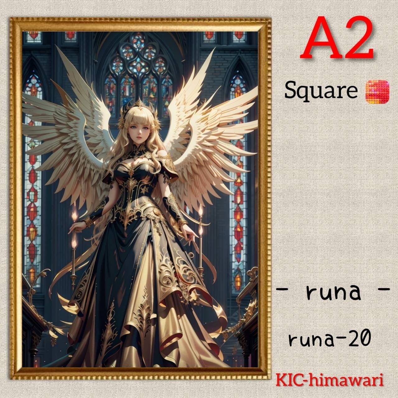 A2サイズ 四角ビーズ【runa-20】ダイヤモンドアート