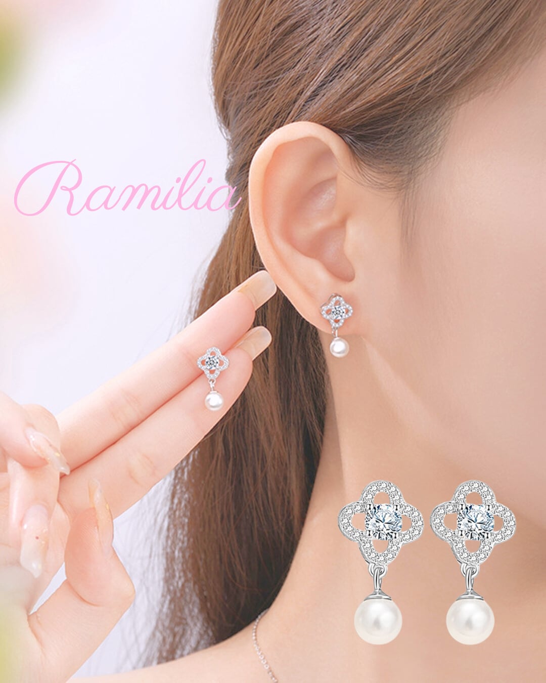 クローバーパールセットピアス R2411009