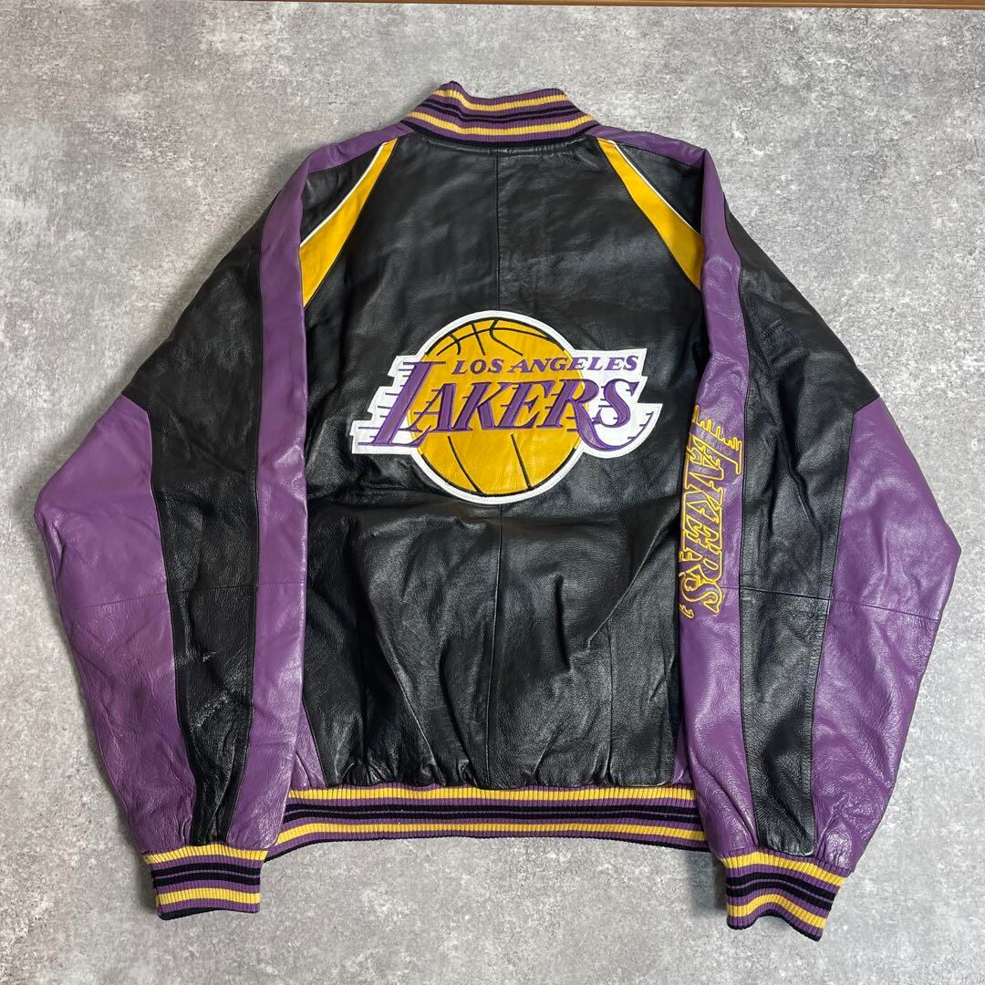 超希少 90s lakers ロサンゼルス レイカーズ レザージャケット NBA