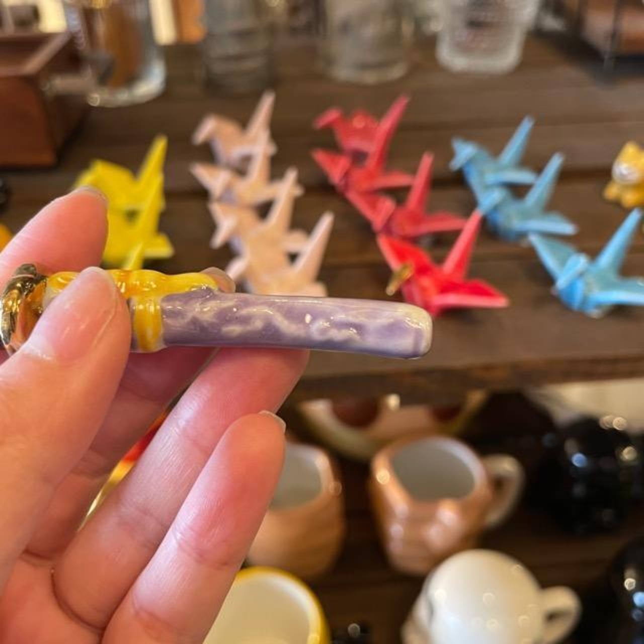 箸置き　刃　紫 / 和風　chopstick rest　purple　日本　かわいい　ポップ　食卓　侍　日本刀
