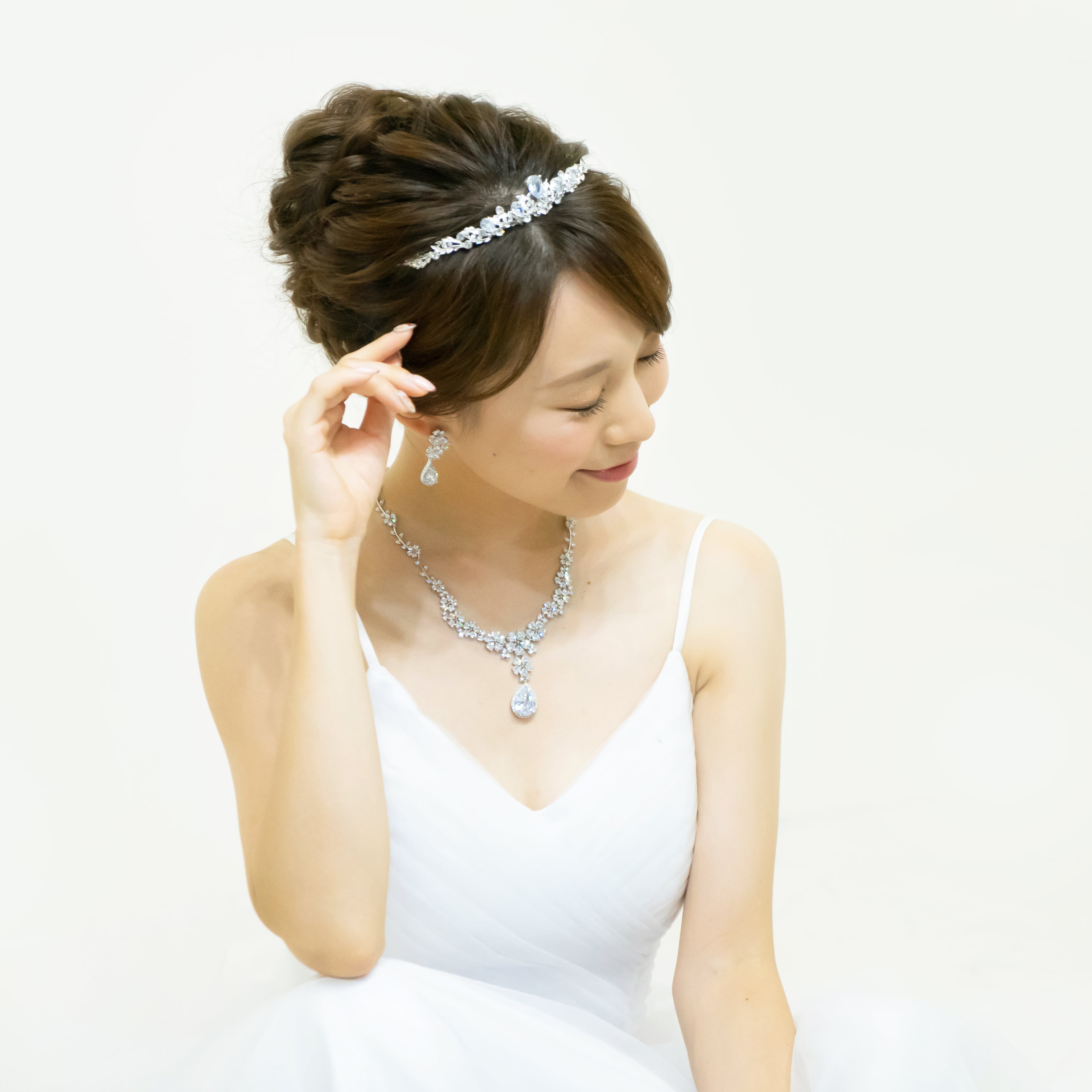 H-82 キュービックジルコニア ブライダルティアラ | ウェディング・ブライダルアクセサリーショップ|Just Married<ジャストマリッド> powered by BASE