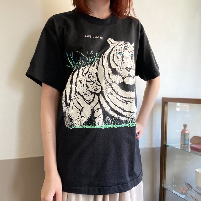 1980〜90s White Tiger T Shirt / made in USA