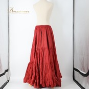 ベリーダンス 衣装 ジプシースカート MYST ブラウン系 25ヤード 赤茶 無地 ティアード ボリューム 鮮やか シンプル レッスン 練習 大きく広がる裾 ダンス衣装 ステージ衣装 ロング イベント 舞台 落ち着いた色