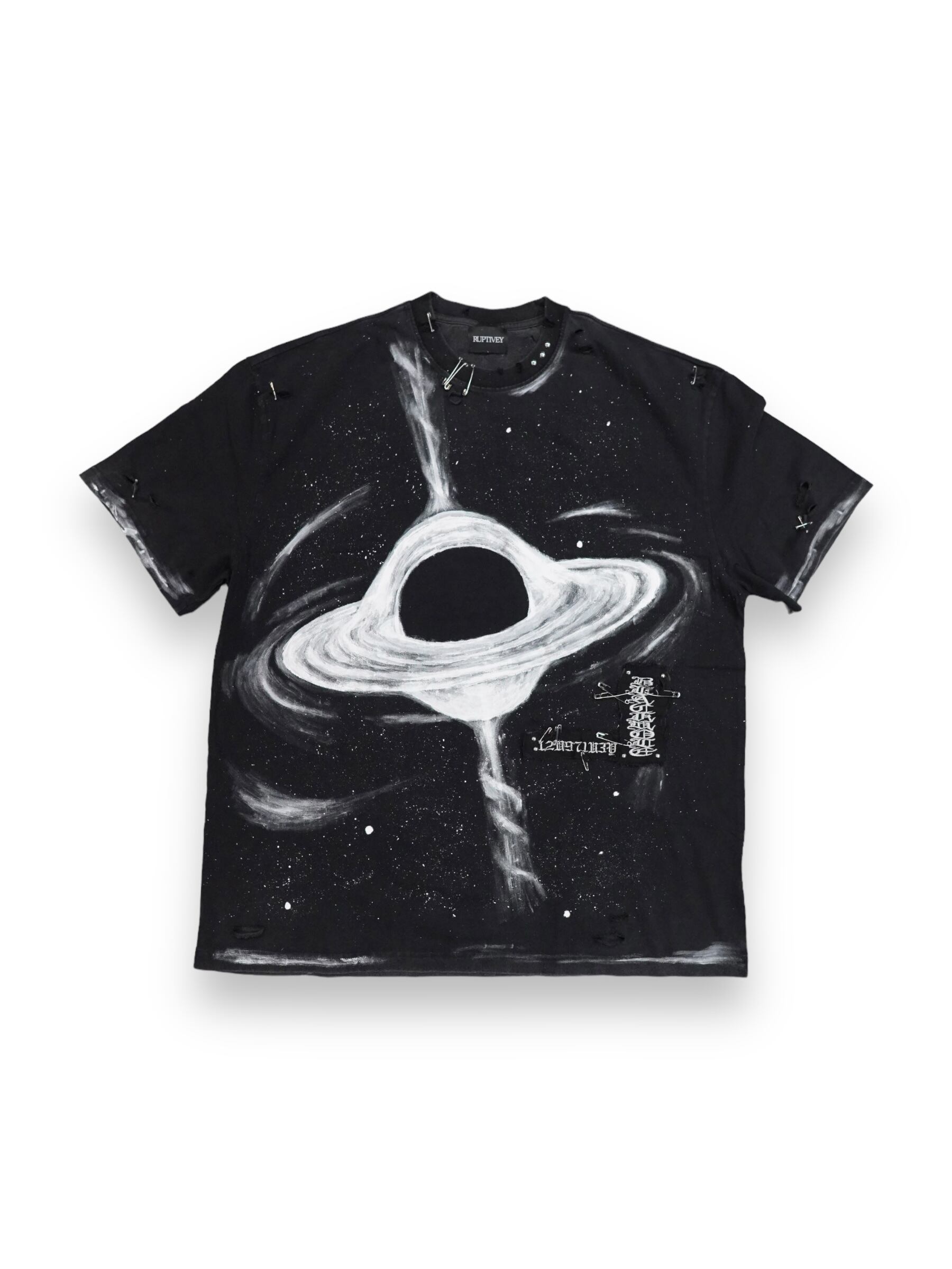 【RUPIVEY】paint damage Tshirt"渦狂"