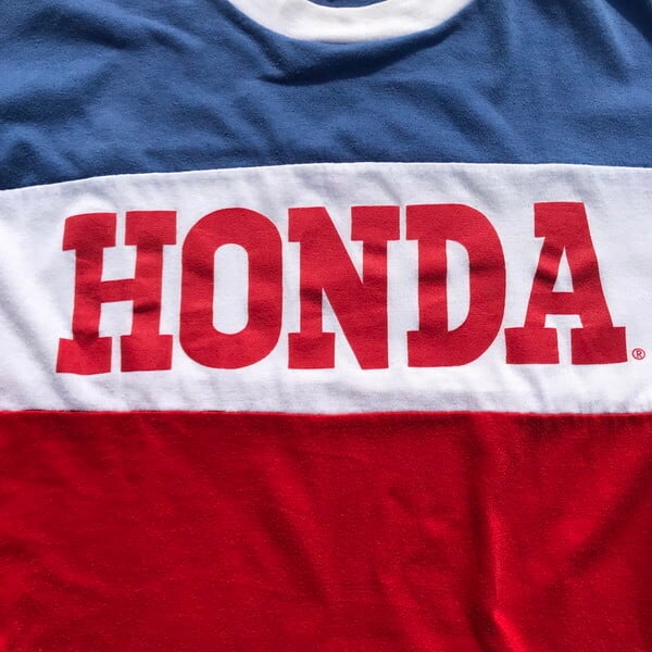 HONDA　ホンダ　レトロヴィンテージ　ロゴTシャツ　トリコロールカラー　80ｓ