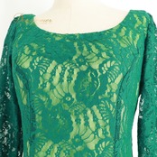 フラダンス 衣装 CC Fashions CCファッション ワンピース ドレス グリーン系 花柄 植物柄 レース 透け感 ハワイアン アロハ フラ ダンス レッスン 練習 ハワイアンダンス 緑 黄緑 長袖 フレア 華やか 鮮やか かわいい おしゃれ 上品 大人っぽい ダンス衣装 練習着 レッスンウェア ハワイ製
