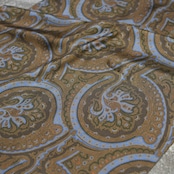 paisley pattern silk scarf brown