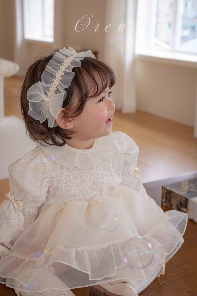 ※お洋服と同梱限定※【即納】<OREN>  Shiny organza hair band