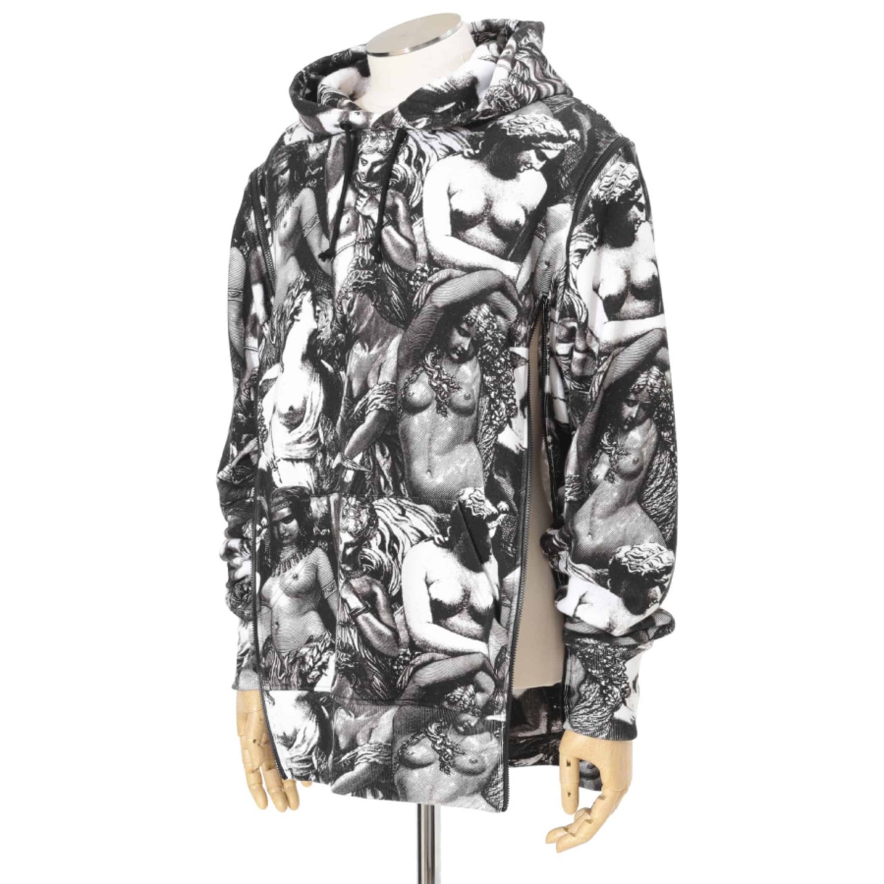 【UNDERCOVER】ﾇｰﾄﾞ総柄ｳﾗｹ袖取外ﾌｰﾃﾞｨｰ(BLACK MULTI) - 10