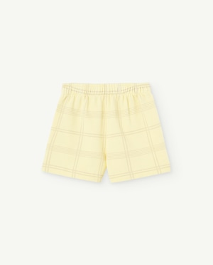 【24SS】the animals observatory ( TAO )JERSEY SHORTS HEDGHOG soft yellow squares  ハーフパンツ　チェック