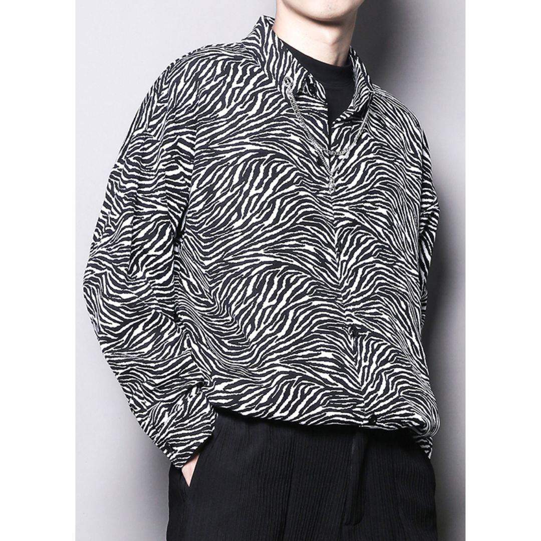Zebra Hip Hop Casual Long Sleeve Shirt
