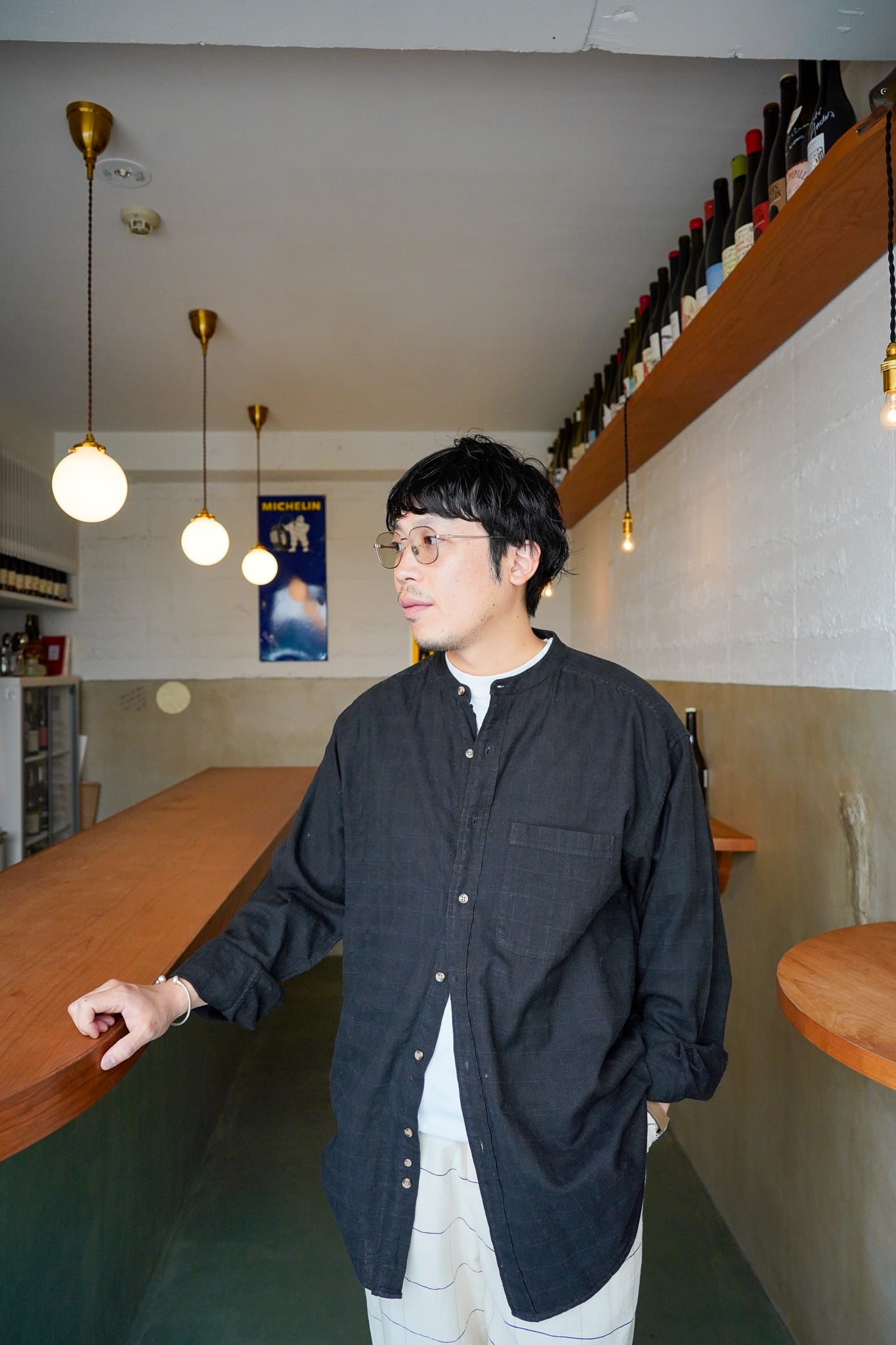 【1990s】"Halifax Outfitters" Cotton 100% Band Collar Shirts / 6-62