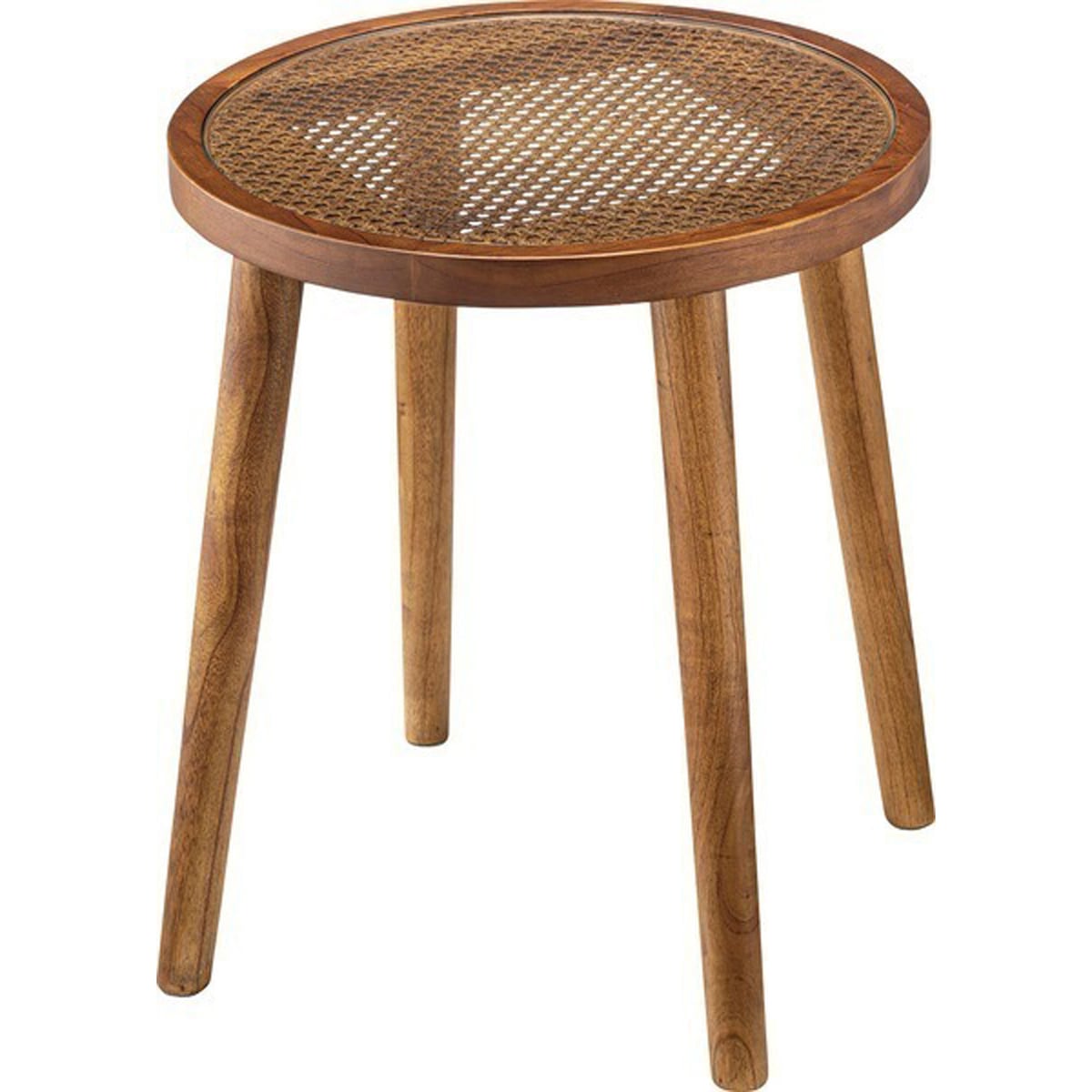 ラウンドガラステーブルM GT-779BR テーブル ミニテーブル サイドテーブル テーブル 机 おしゃれ ナチュラル ブラウン 丸 円形 木製 天然木 強化ガラス インテリア リビング カフェ ショップ 店舗 寝室