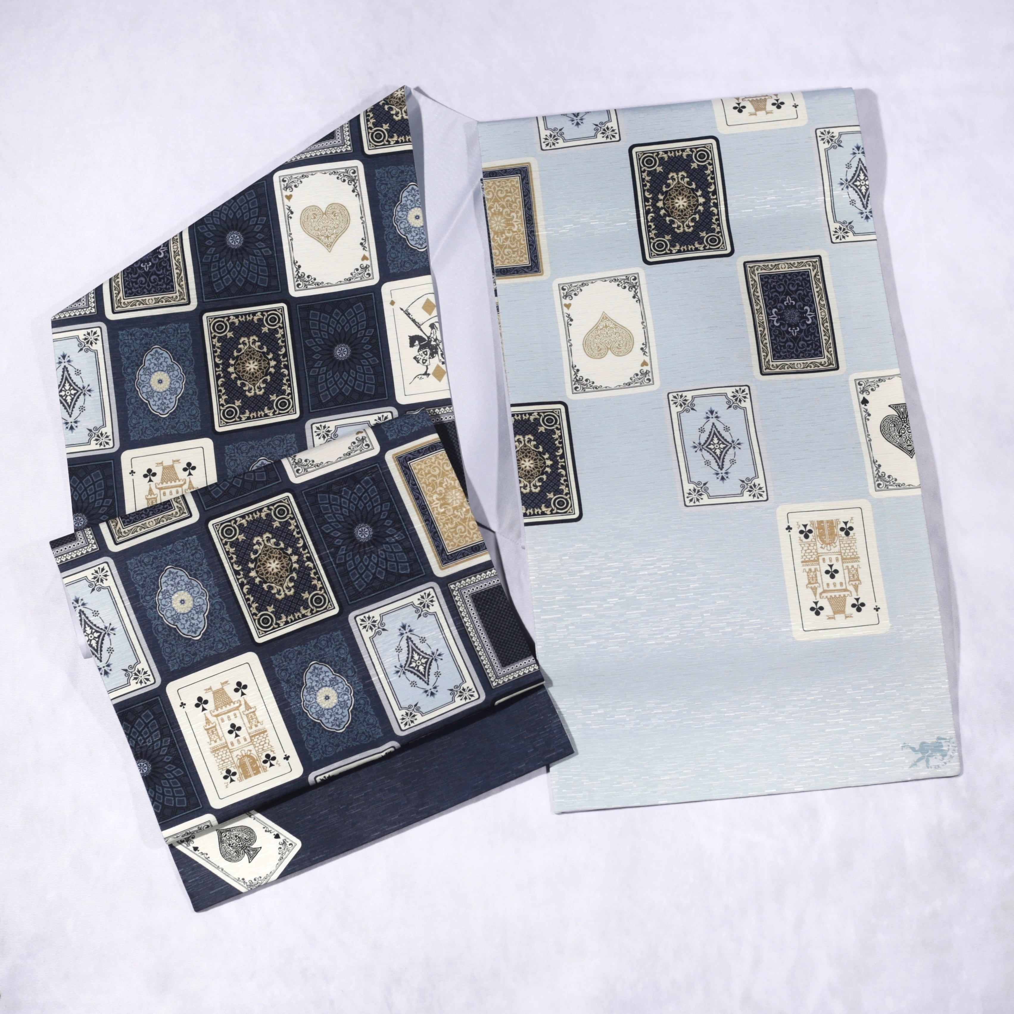 *. 再入荷 .*  新品・未使用 WAKKA 正絹 京袋帯【大富豪／紺】お仕立て上がり 着物 帯 カジュアル 一重太鼓 OB-52 再入荷 .* 新品・未使用 WAKKA 正絹 京袋帯【大富豪／紺】お仕立て