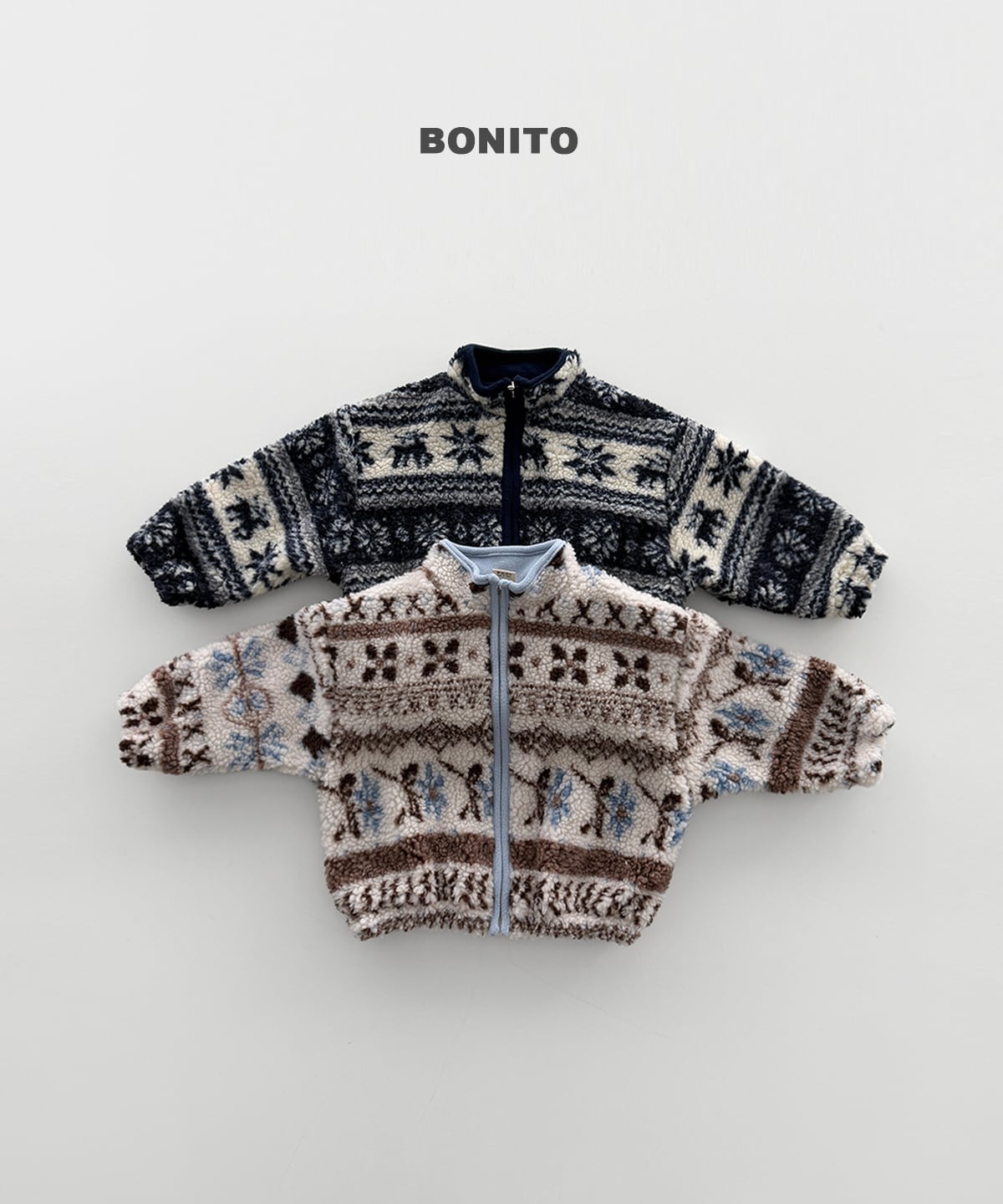 【Jr.size】nordic zip-up jumper【BONITO】※12月中旬発送予定