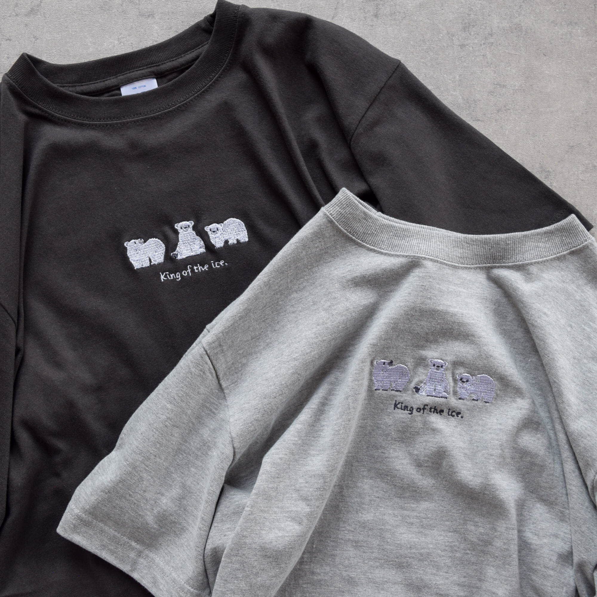 2025新作】「King of the ice.」白くま刺繍Tシャツ【選べる4色】メンズ