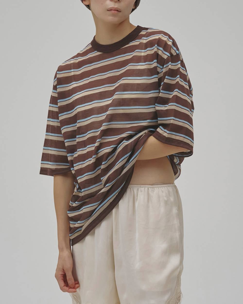 TODAYFUL(トゥデイフル) Sheer Border T-shirt | サウスオレンジ