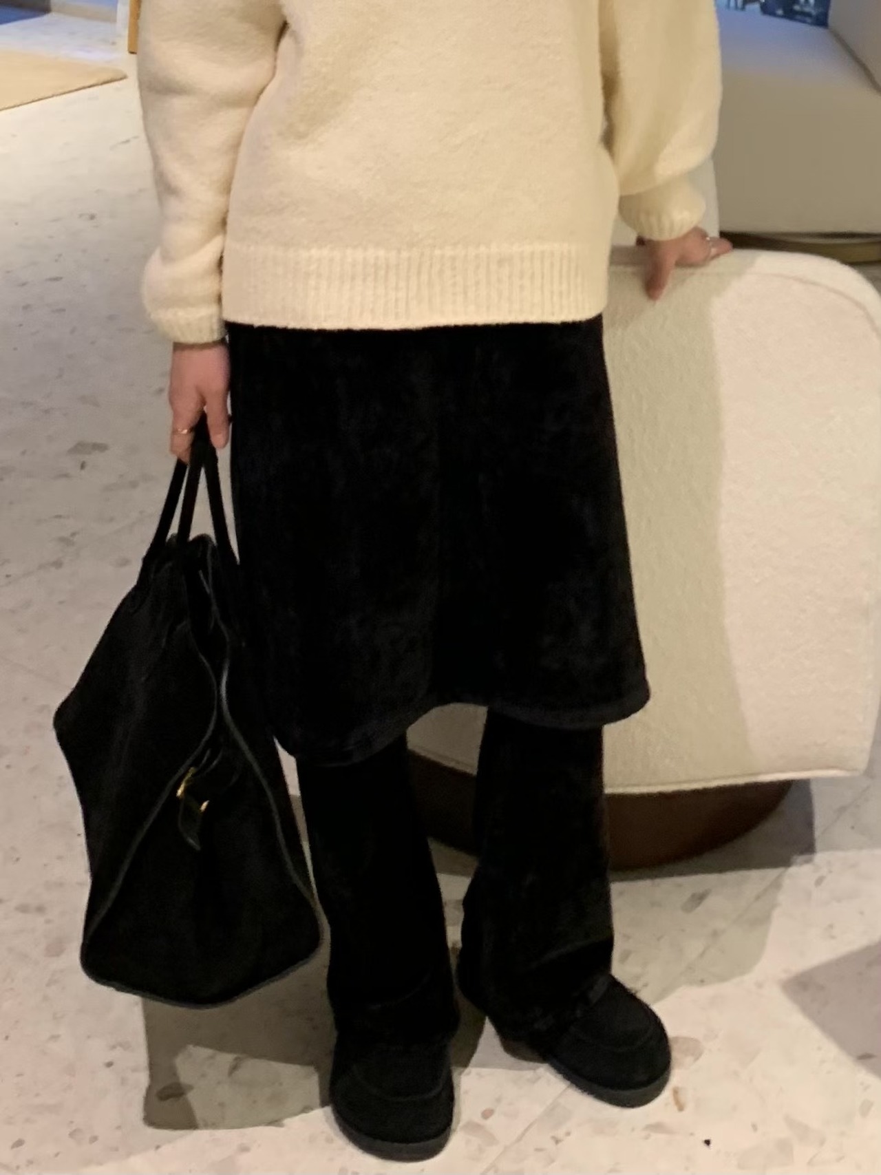 (予約) LIFFEY / Velour layered pants 1color