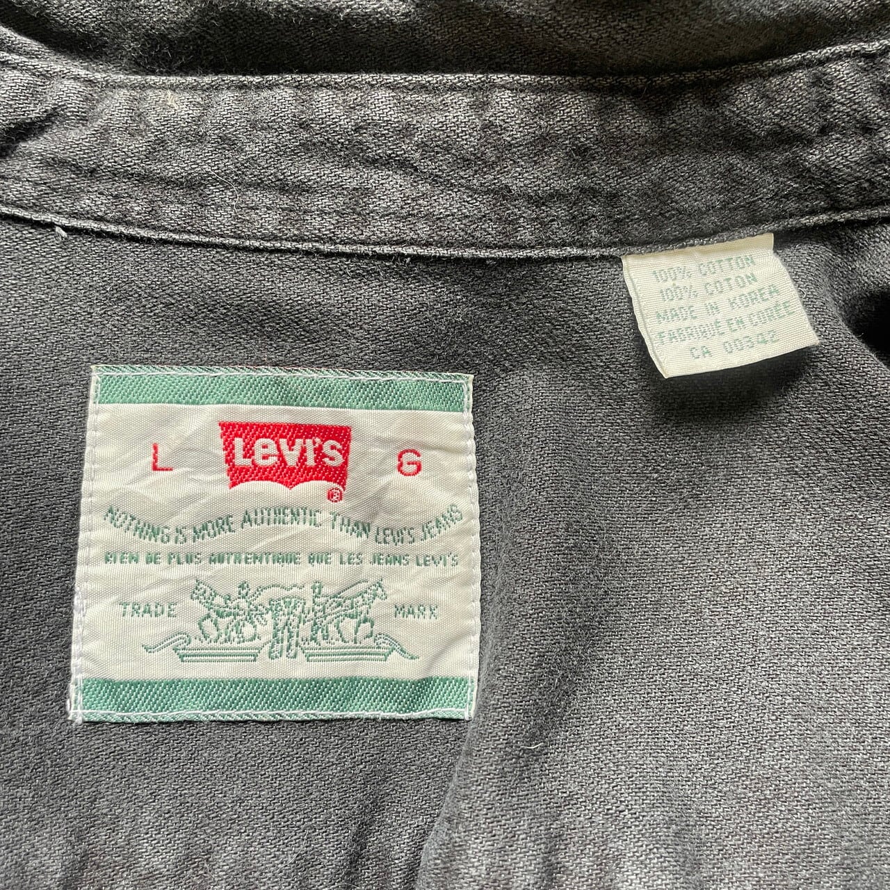 90年代 Levi's リーバイス 長袖ブラックデニムシャツ メンズL 古着 90s