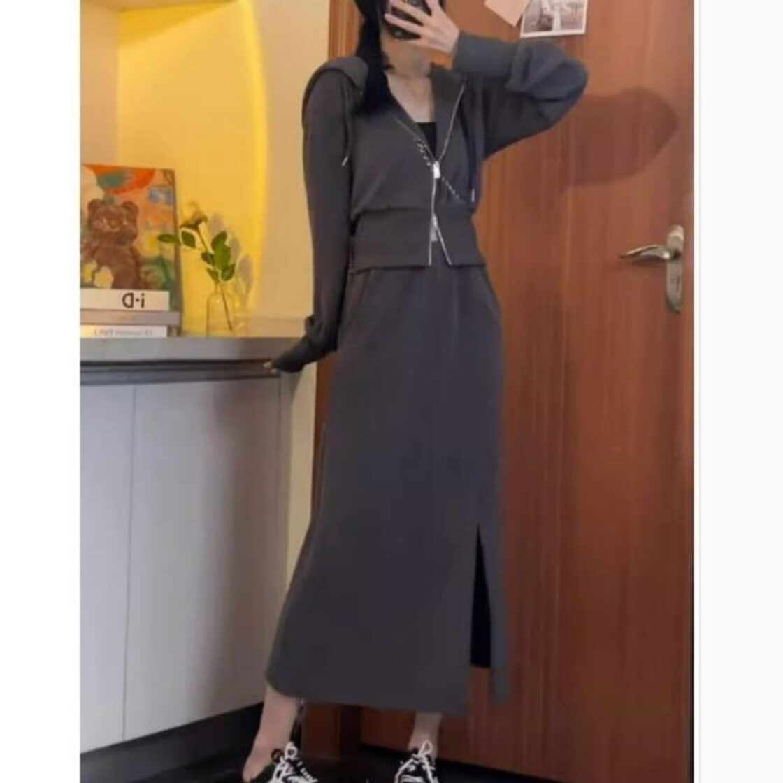 セットアップ 2点セット トップス スウェット スカート パーカー  