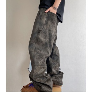 スエード風マーブルルーズパンツ　1159