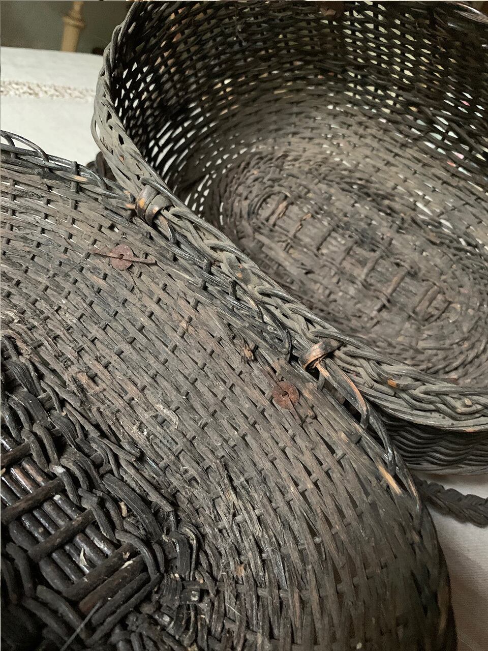 フランス 黒色 ブラックパニエ バスケット | Brocante de La フランス 黒色 ブラックパニエ バスケット | Brocante de La