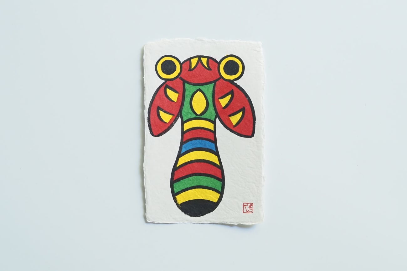 和紙はがき「セミ」孫次凧