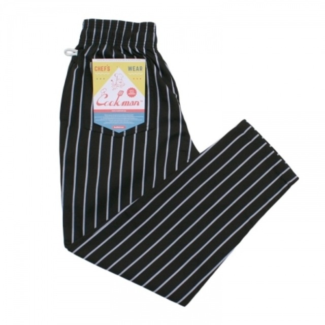 COOKMAN (クックマン) Chef Pants Stripe (シェフパンツ ストライプ ) ブラック 231-83801