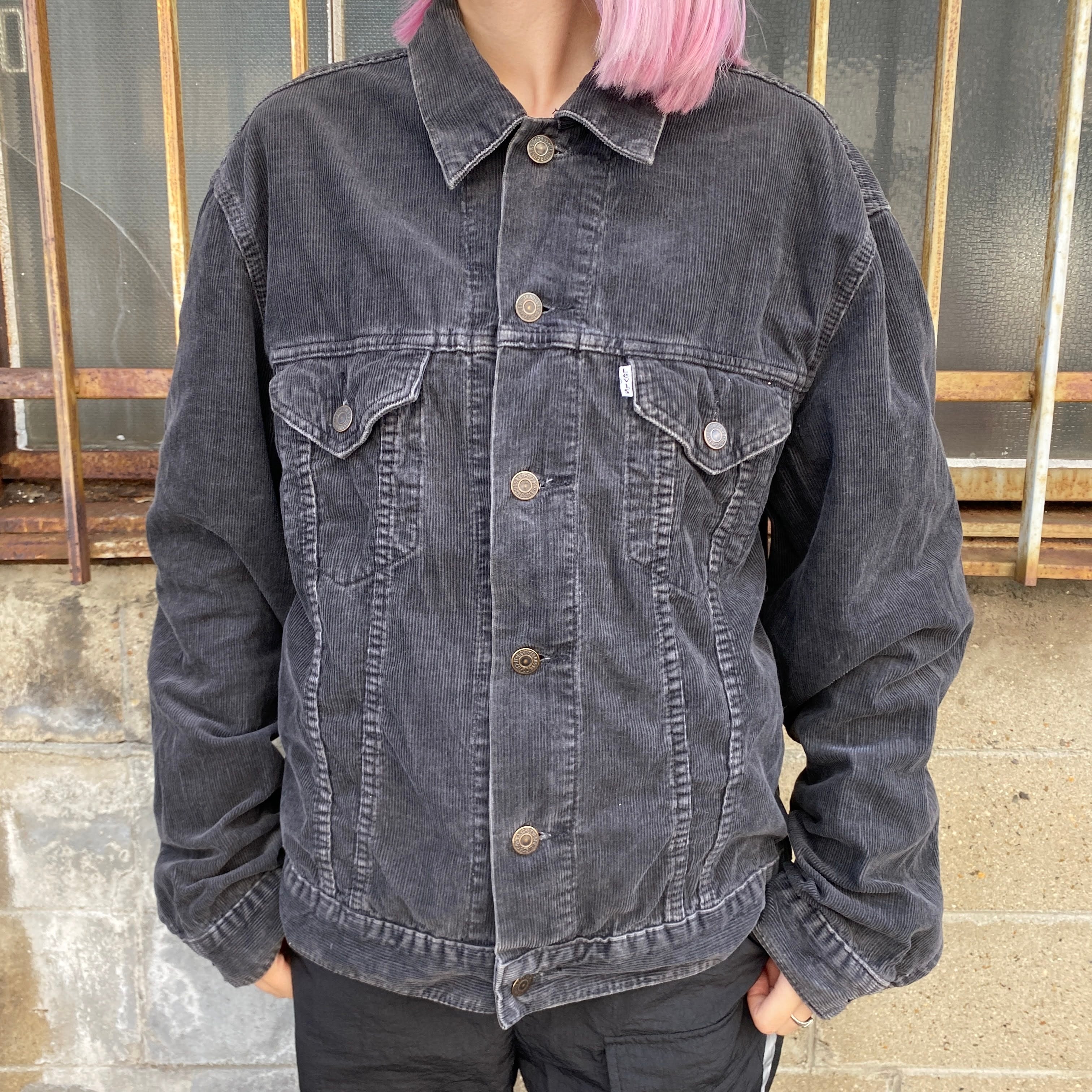 90年代 Levi's リーバイス 70500 コーデュロイジャケット メンズXL 古着 フェードブラック 黒トラッカージャケット 90s  ヴィンテージ ビンテージ 【デニムジャケット】 | cave 古着屋【公式】古着通販サイト