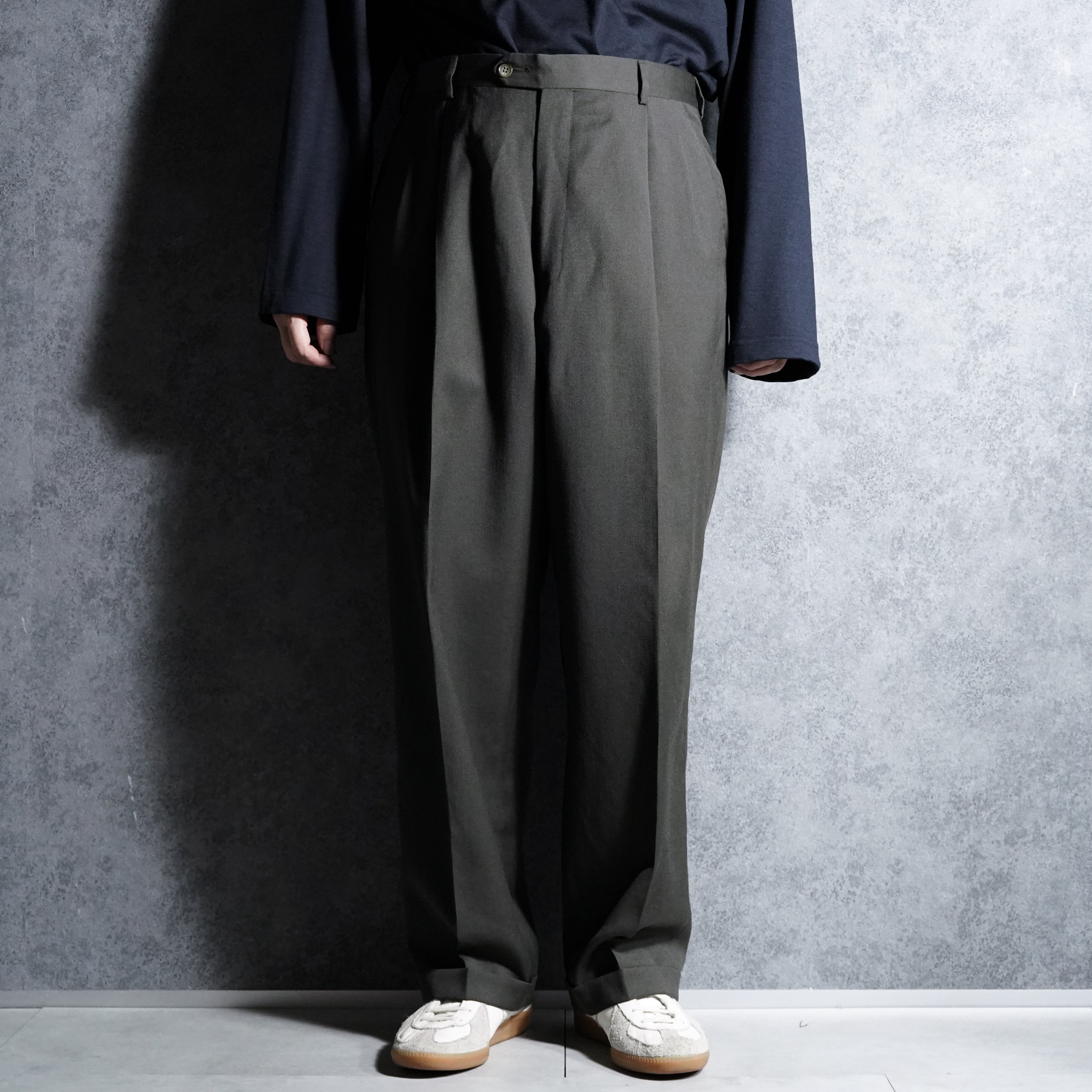 80-90s PRINCIPE Vintage Slacks Wool Trousers Made in Italy