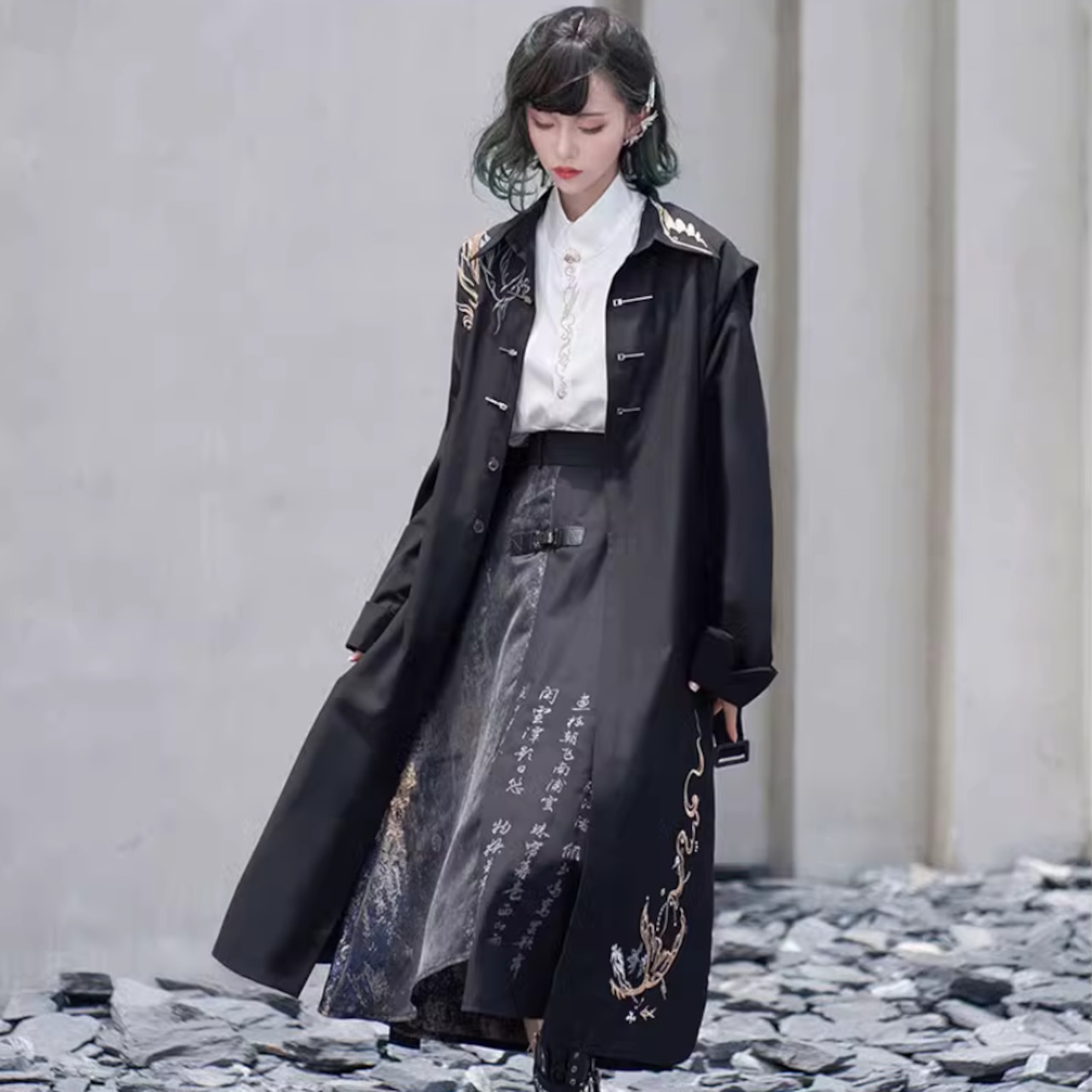 天使と悪魔 サブカル系 チャイナ風 アウター ユニセックス 刺繍 天使と悪魔 サブカル系 チャイナ風 アウター ユニセックス 刺繍