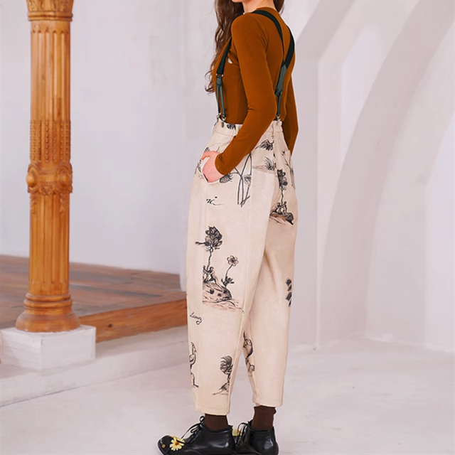 レトロプリントハイウエストパンツ　10926