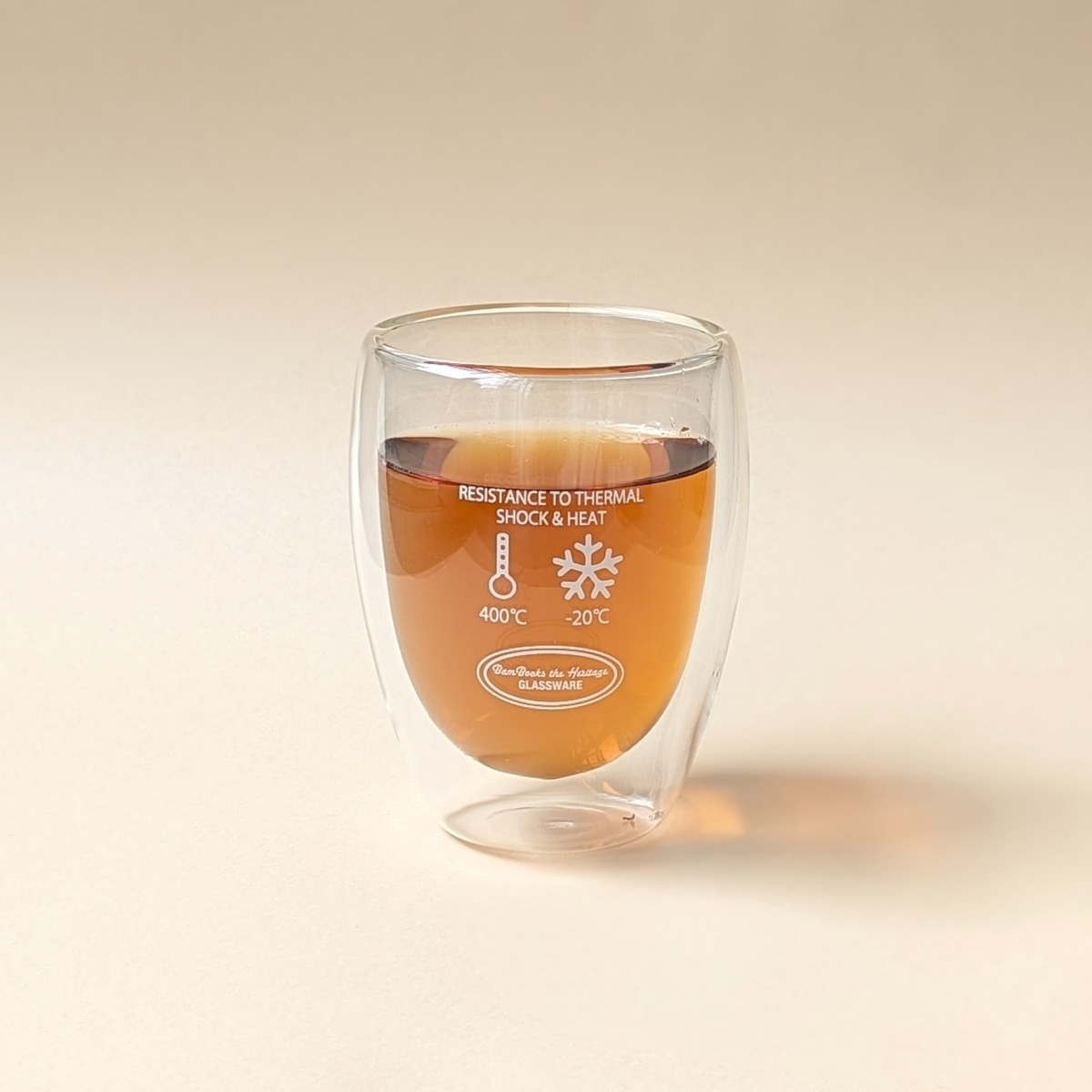 BOROSILICATE GLASS DOUBLE WALL CUP BamBooks the Heritage