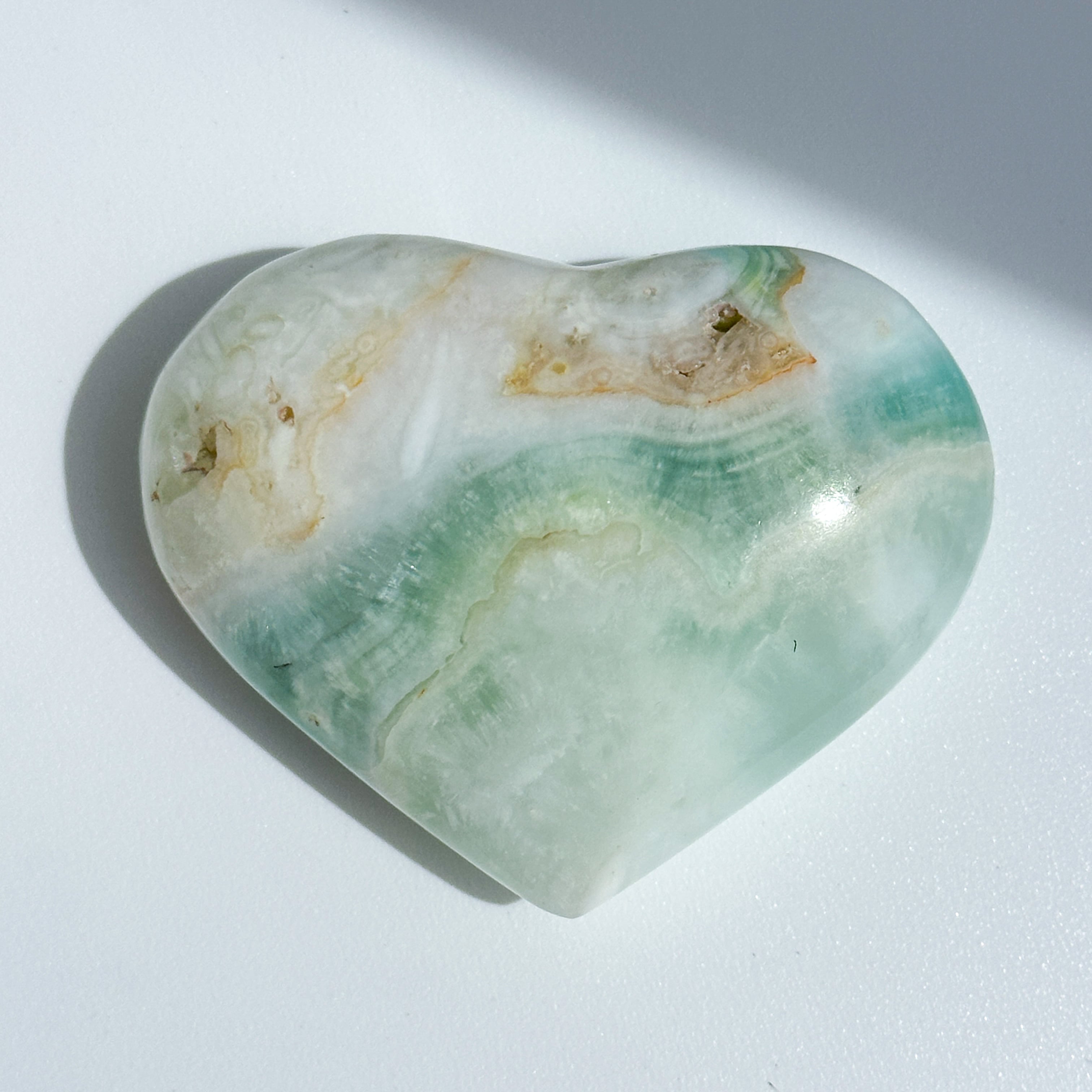カリビアンブルーカルサイト ハート 34◇Caribbian Blue Calcite