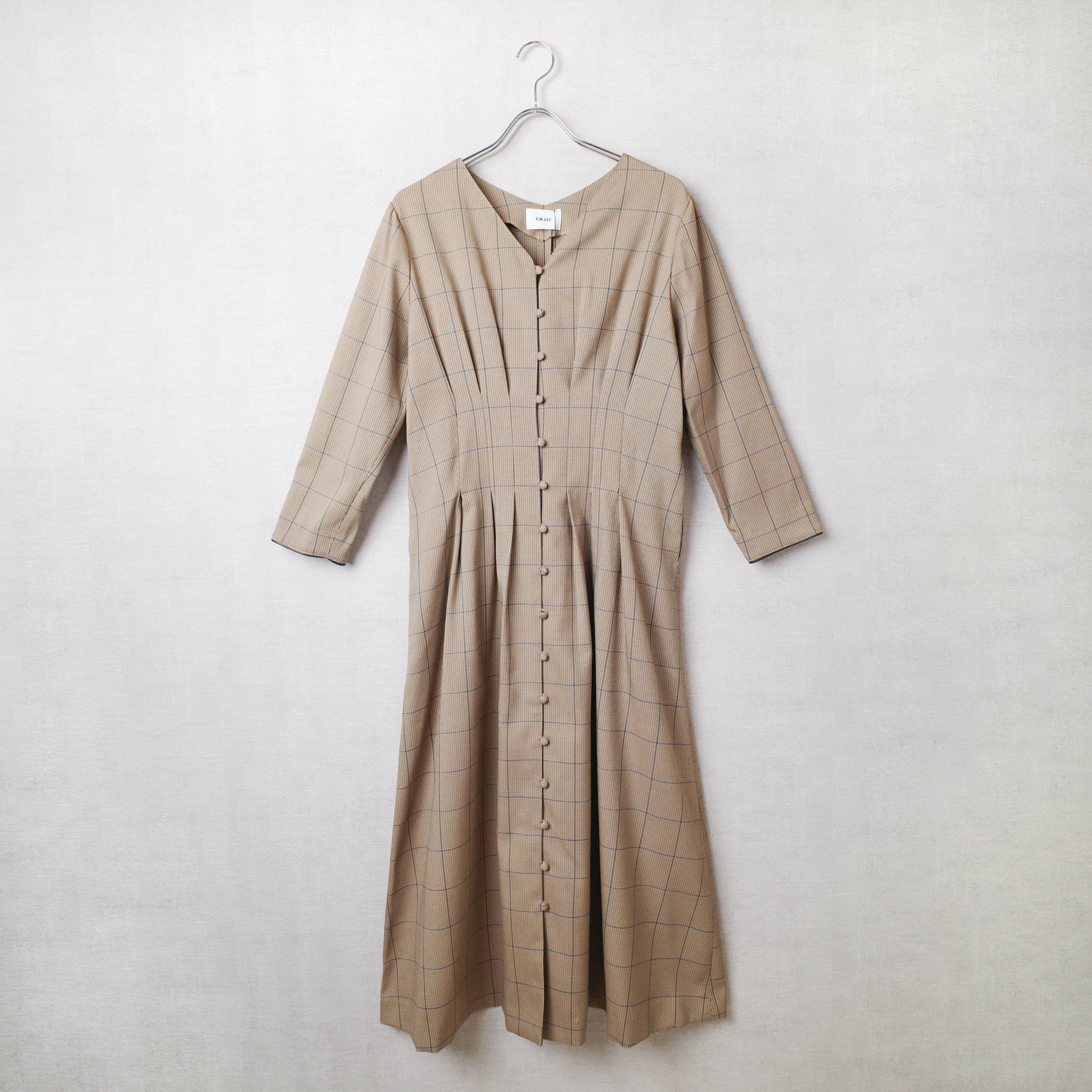 [NEW] RIM･ARK	CHECK LONG SLEEVE ONEPIECE 460CAL33-0530