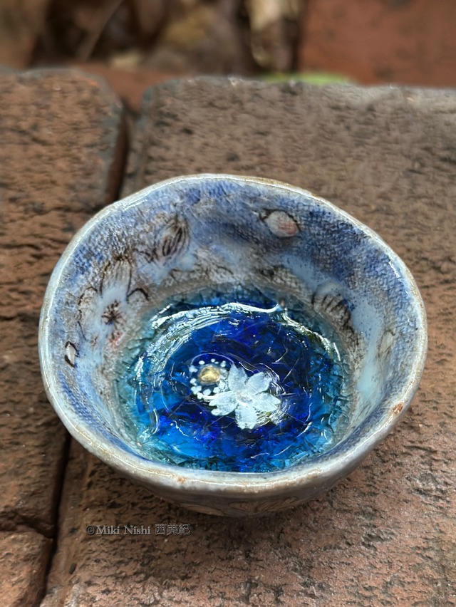 西美紀　｜【夢浪漫〜氷桜〜】ぐい呑み、酒器、一点物　Artist: Miki Nishi