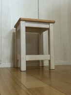 角スツール 木製丸椅子 ナチュラルテイスト (43cm, アンティークパイン×オフホワイトアンティーク仕上げ)