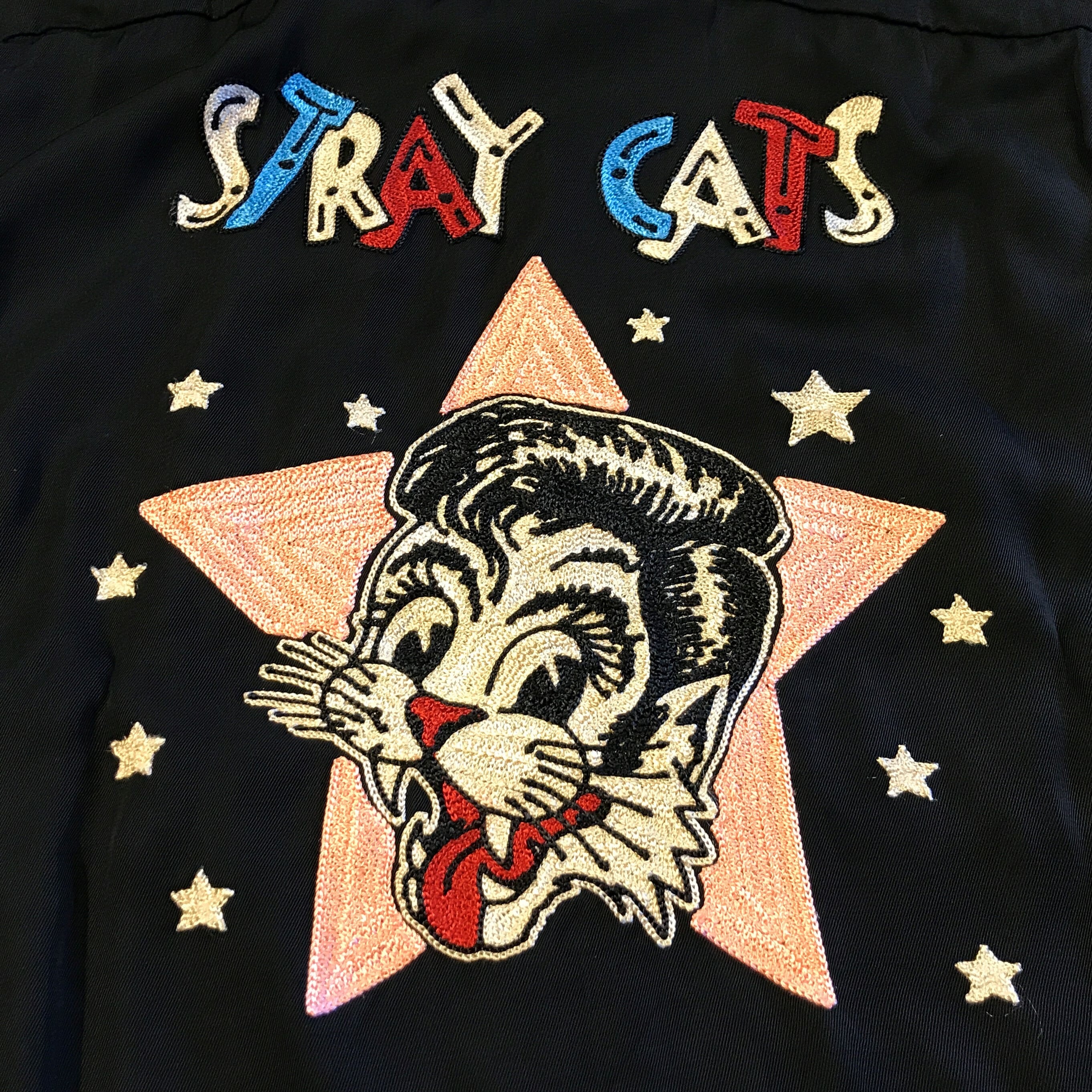 ストレイキャッツ刺繍スカジャン　ボーリングシャツ テーラー東洋×stray cats ストレイキャッツ コラボ スカジャン