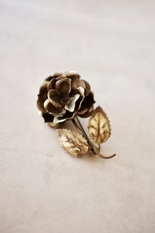 50s ドイツ 永遠の金の薔薇とブローチ ヴィンテージ