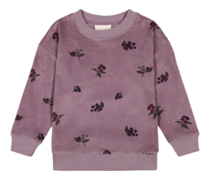 BART SWEAT-SHIRT VELVET MAUVE / BLACKBERRIES （18-24m）【STUDIO BOHEME】SWEATSHIRT BART VELVET MAUVE MÛRES